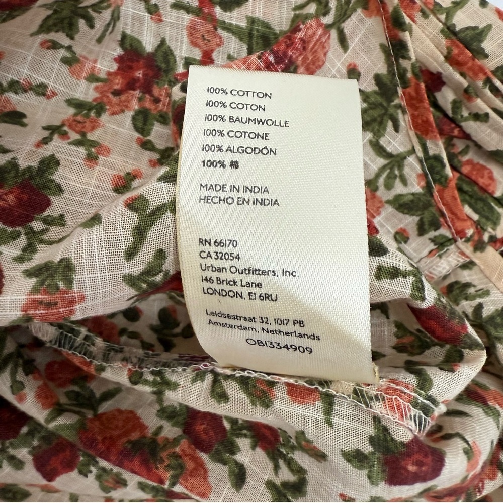 Free People Meant To Be Puff Sleeve Ruffle Blouse Top Vintage Floral Cotton Boho - Picture 16 of 16